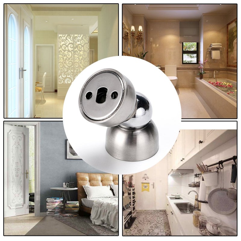 Sumnacon Powerful Magnetic Doorstop - 2 Pcs Stainless Steel Mini Door Stopper, Heavy Duty Magnetism Door Holder for Bedroom Bathroom Kitchen Home Office - Image 4